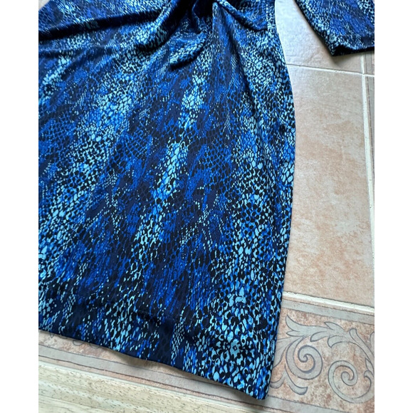 Calvin Klein Blue snake print jersey dress‎ Size 10P - Picture 5 of 9